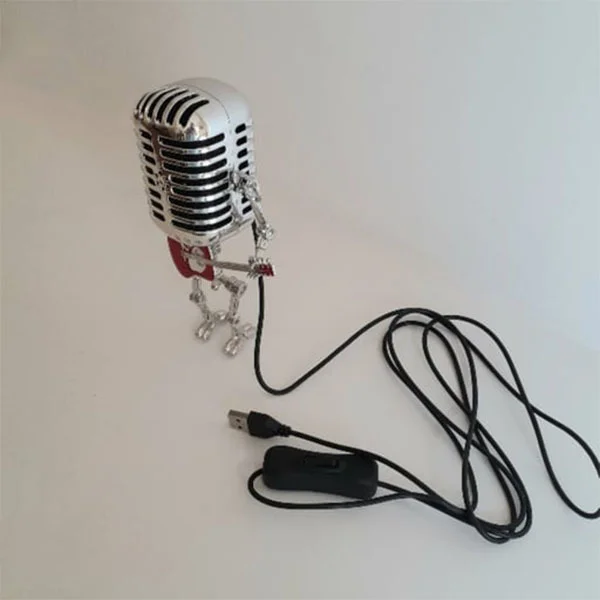 Світильник настільний у вигляді ретро-мікрофону (C01293) - фото 3 Світильник настільний у вигляді ретро-мікрофону (C01293) - фото 3