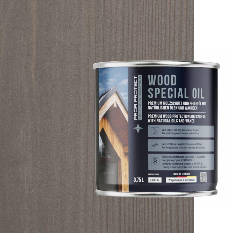 Лазурь на основе пчелиного воска и льняного масла ProfiProtect Wood Special Oil 0,75 л Urban/Grey (20759876) - фото 1