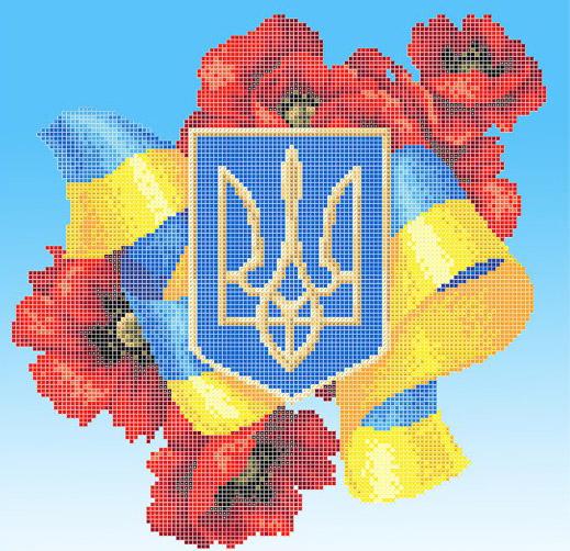 Вышивка бисером Трезубец ПЛ-023 30х30 см Вышивка бисером Трезубец ПЛ-023 30х30 см