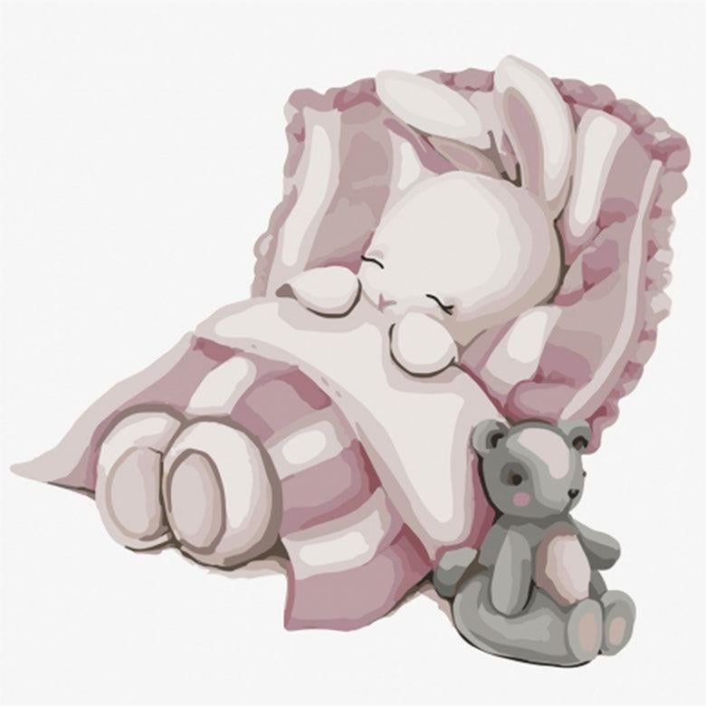 Картина по номерам Идейка КН2339 Спокойной ночи зайка 30х30 см (L053529)