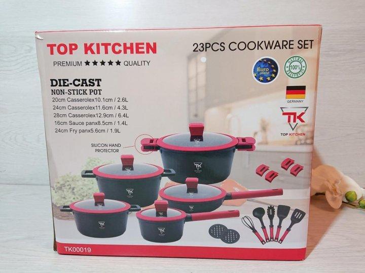 Набор посуды Top Kitchen кованый с мраморным покрытием 16 пр. Черный (1751041381) - фото 6 Набор посуды Top Kitchen кованый с мраморным покрытием 16 пр. Черный (1751041381) - фото 6