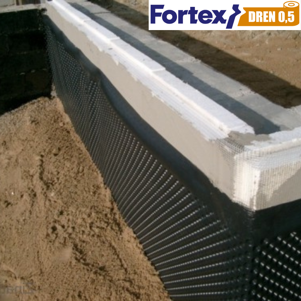 Мембрана для фундамента дренажная Fortex DREN 0,5 1x20 м 20 м2 (340052) - фото 9 Мембрана для фундамента дренажная Fortex DREN 0,5 1x20 м 20 м2 (340052) - фото 9