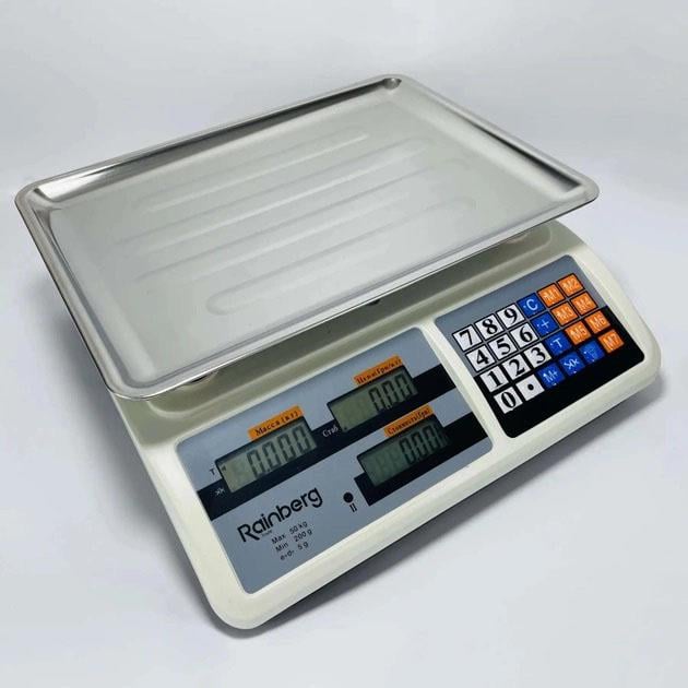 Ваги торговельні електронні Rainberg RB-310 з лічильником ціни до 55 кг (13354561)