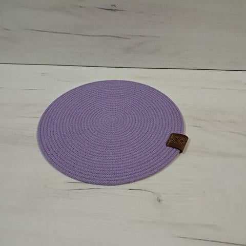 Плейсмат із бавовняного шнура під гаряче 25 см Світлий фіолетовий