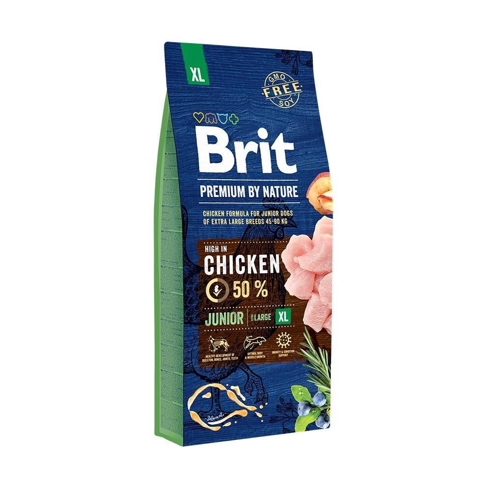 Корм сухой Brit Premium Dog Junior XL для щенков и молодых собак гигантских пород от 1 до 30 месяцев весом 45-90 кг с курицей