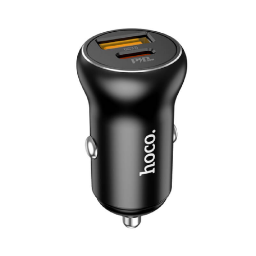 Адаптер Hoco автомобильный NZ5 1USB/1Type-C 30W/3A PD/QC Black (62a79d37) - фото 4