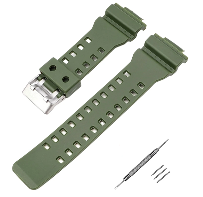 Ремінець і монтажні інструменти для Casio G-Shock GA-100/110/120/140/150/200/300/400/700, GD-100/110 (17677)