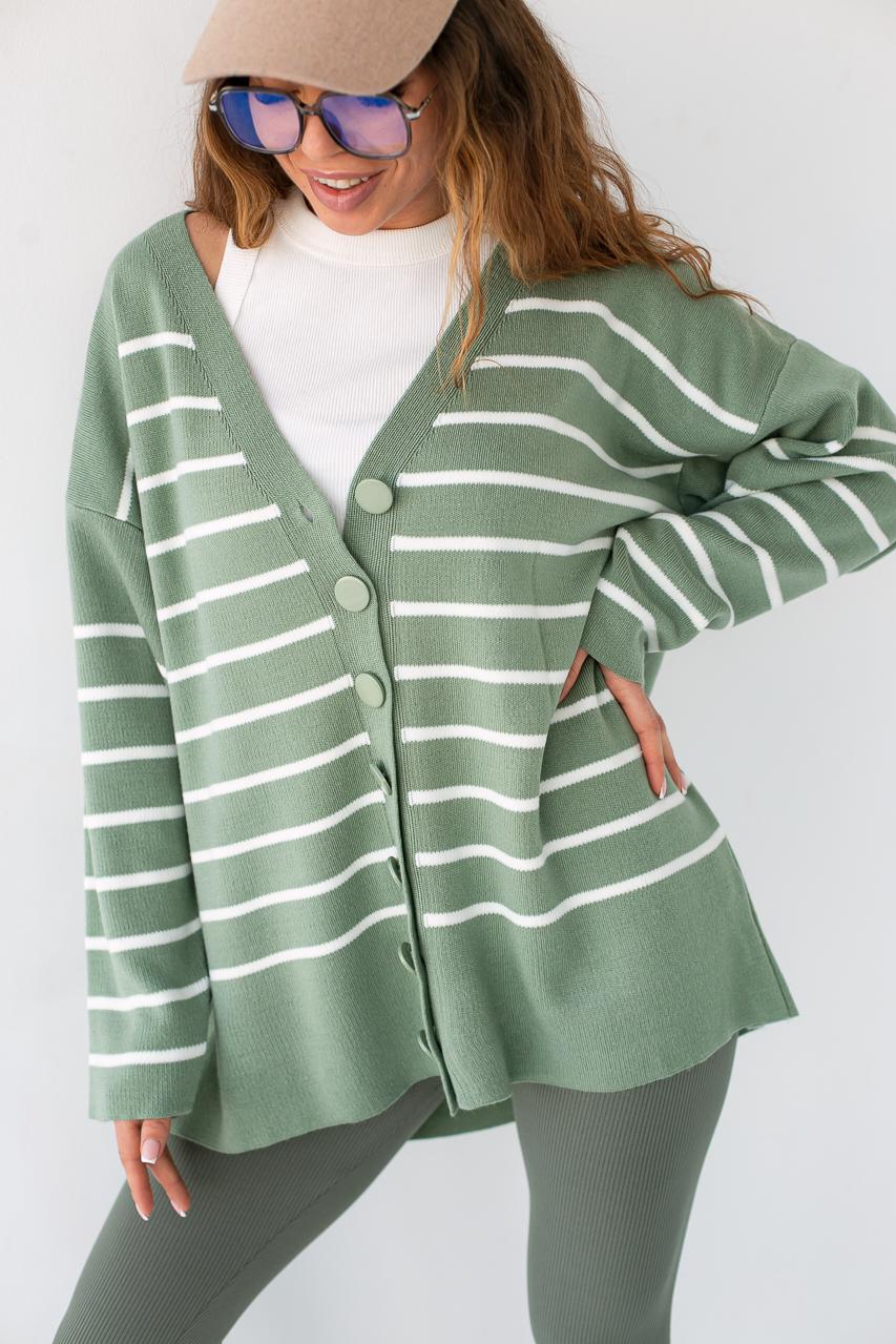 Кардиган QU STYLE L Мятный (9528301) - фото 4 Кардиган QU STYLE L Мятный (9528301) - фото 4