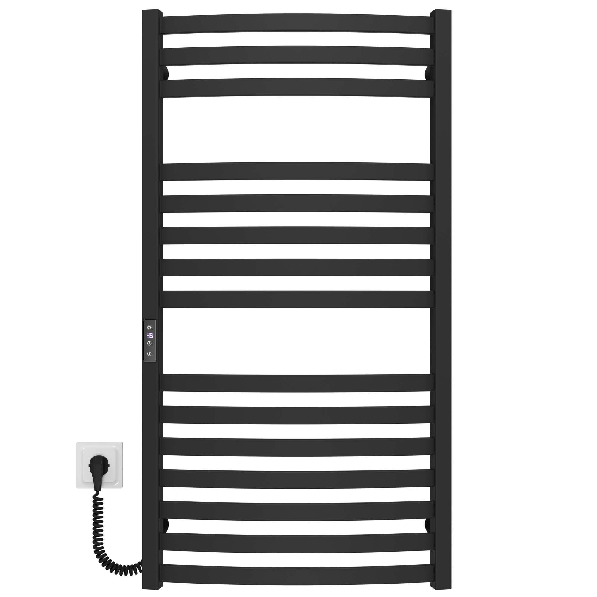 Полотенцесушитель электрический Deffi Dexter П15 JD04 левое подключение нержавеющая сталь 500х1000 мм Черный (A.DR.100.50.15.EBL2)