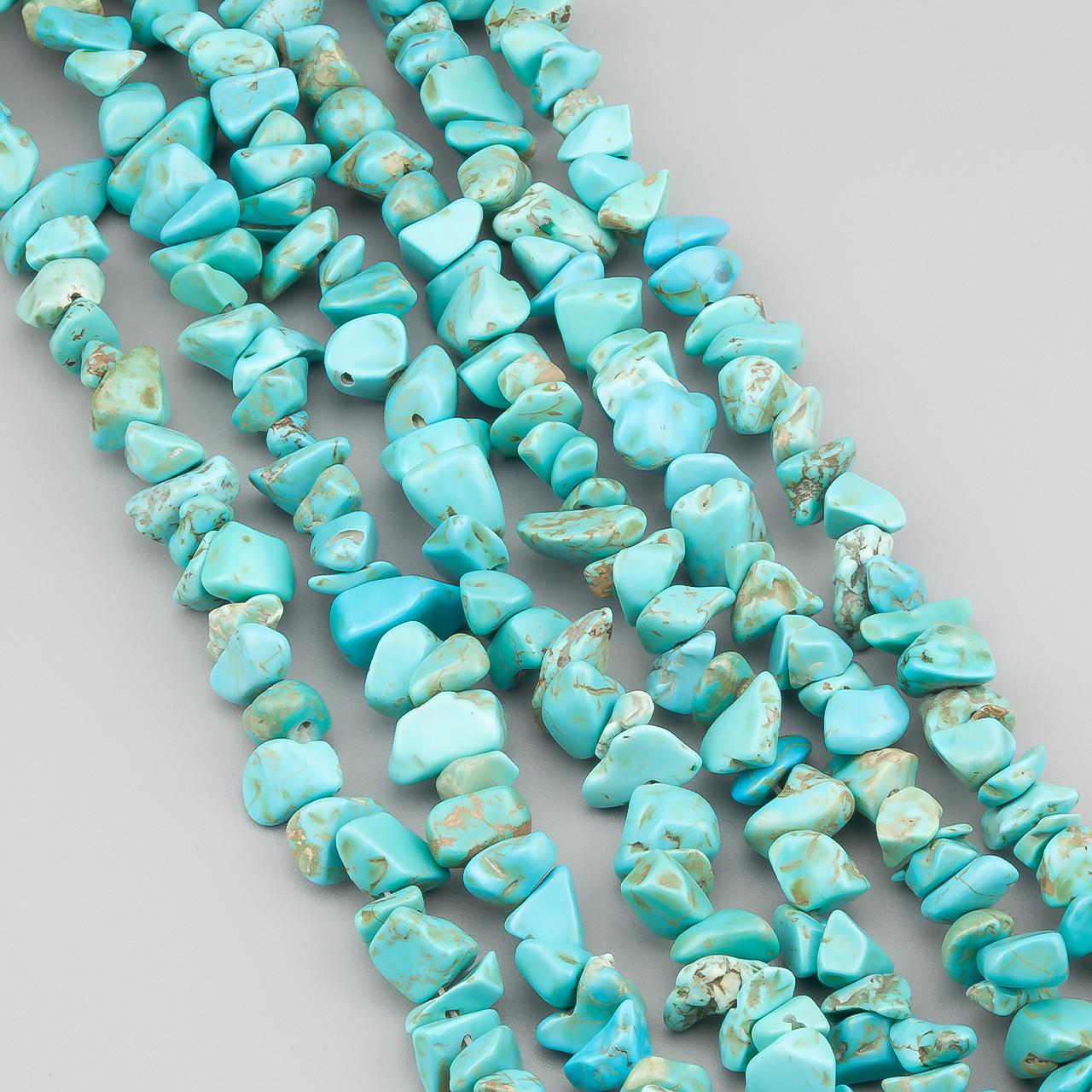 Бирюза сколы крошка из натурального камня 5-10 мм 80 см 1 шт. (НК8008с41)