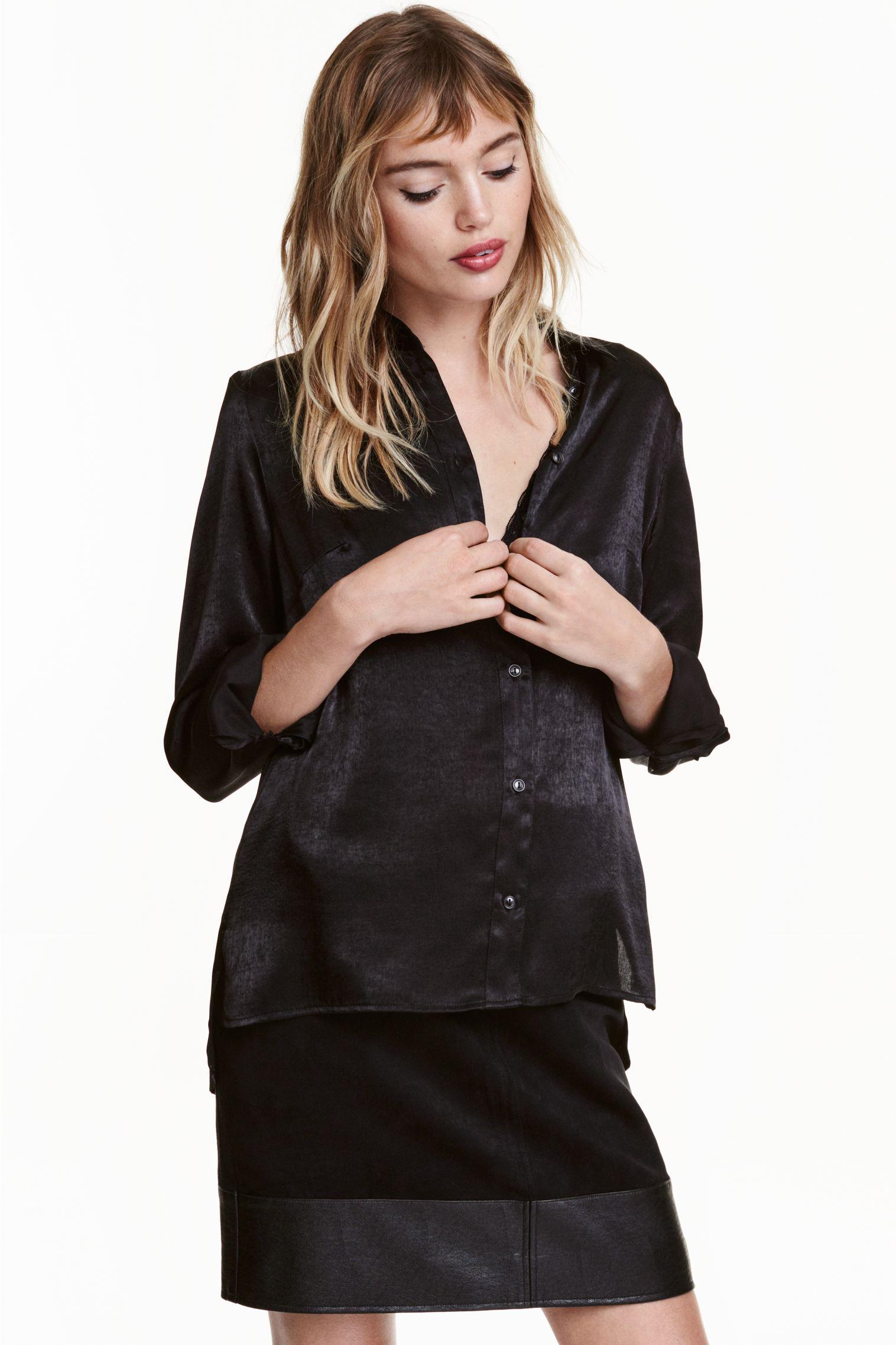 Блуза H&M Блеск р. 36 Черный (29104305544)