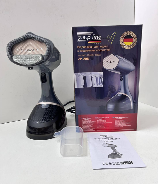 Отпариватель для одежды Zepline ZP-206 3000 Вт Серый (GR-04869) Отпариватель для одежды Zepline ZP-206 3000 Вт Серый (GR-04869)
