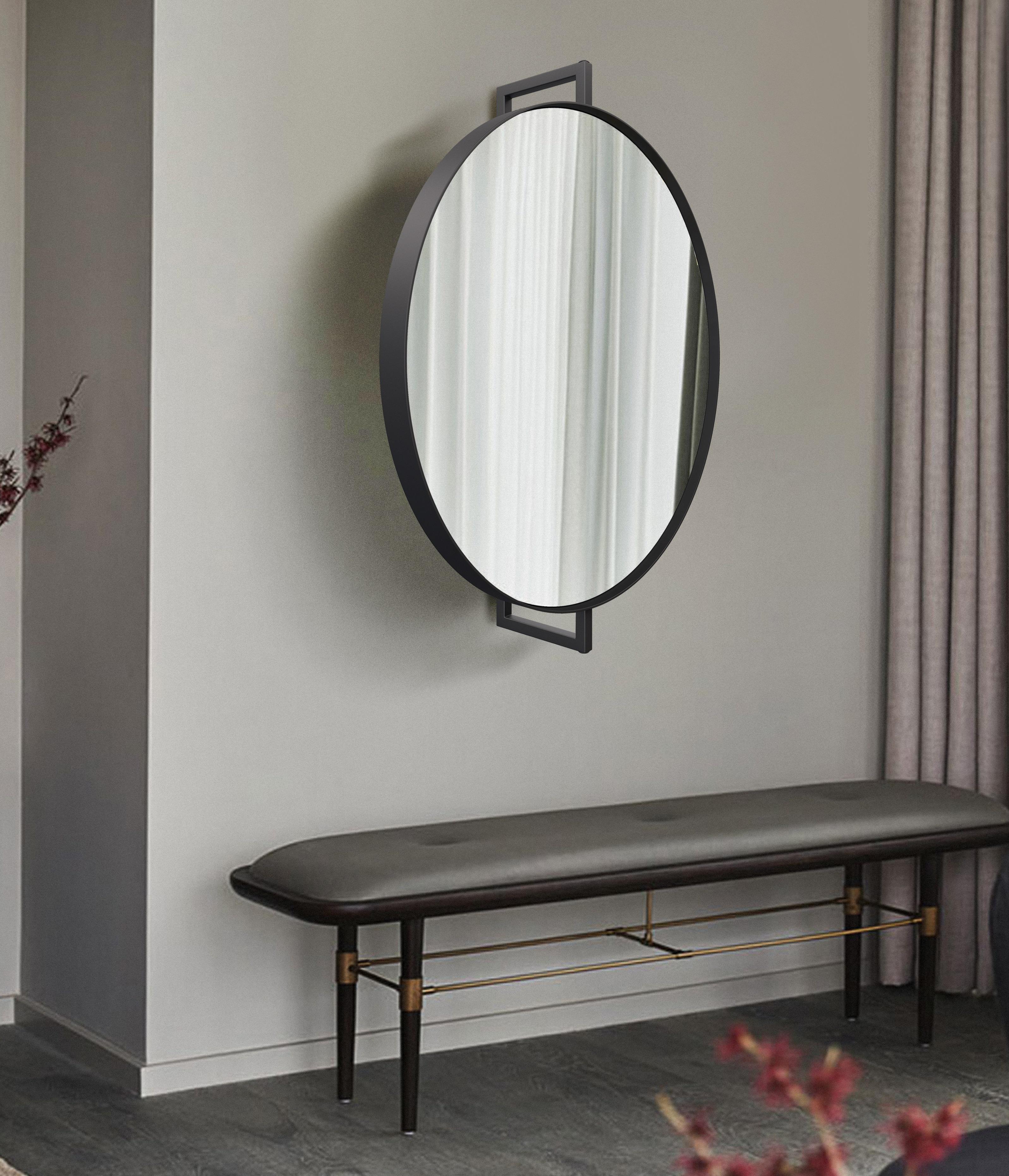 Зеркало поворотное круглое в металлической раме Art-com 80 см Черный (МР4-чорне) Зеркало поворотное круглое в металлической раме Art-com 80 см Черный (МР4-чорне)