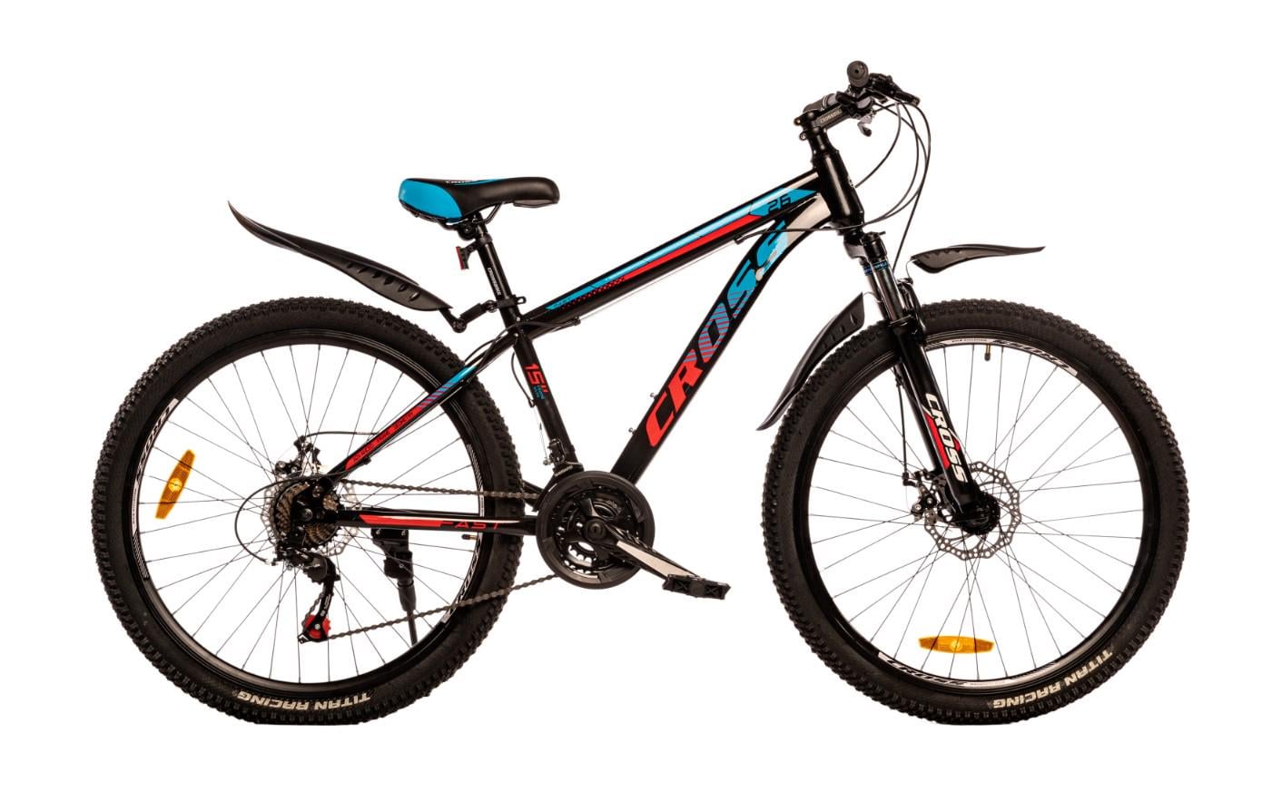 Велосипед Cross Fast 26" 13" от 135 см Черный/Синий