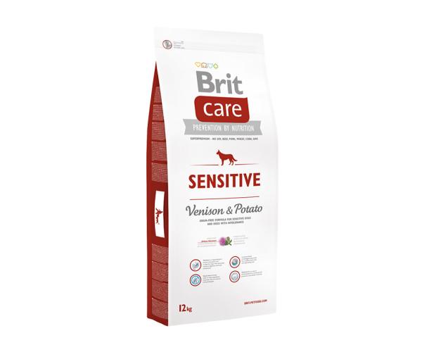 Корм сухой беззерновой Brit Care с олениной для взрослых собак с чувствительным пищеварением 12 кг (35850)