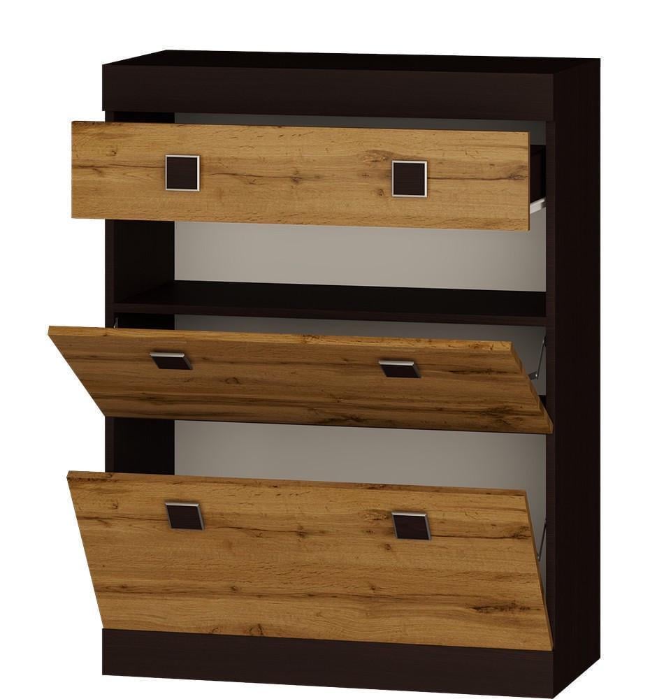 Тумба для взуття Еверест Соната ТО-800 80х38х105,5 см Венге/Крафт золотий (ЕВ20217)