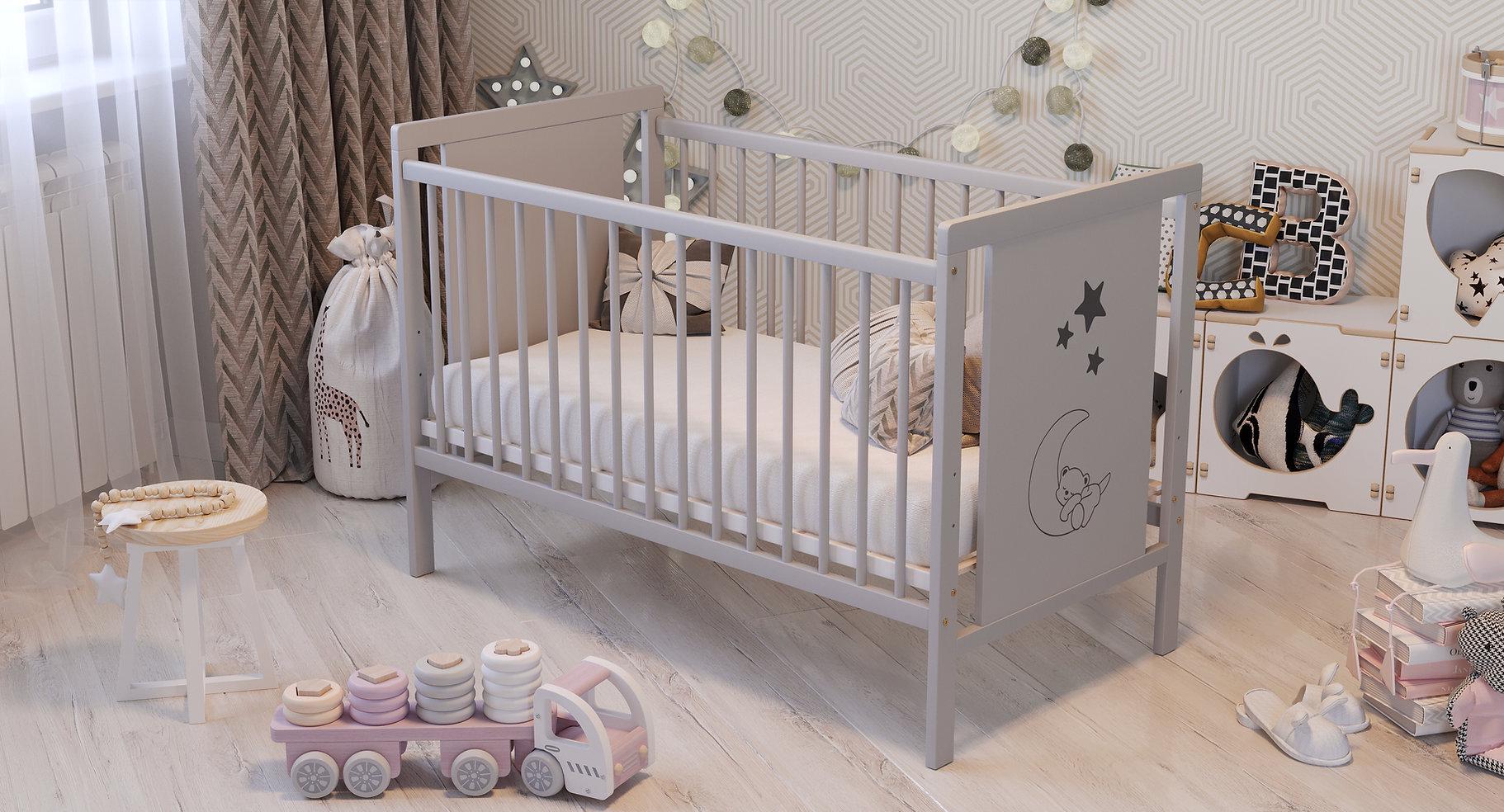 Детская кроватка Дубик-М Мишка Серый - фото 1