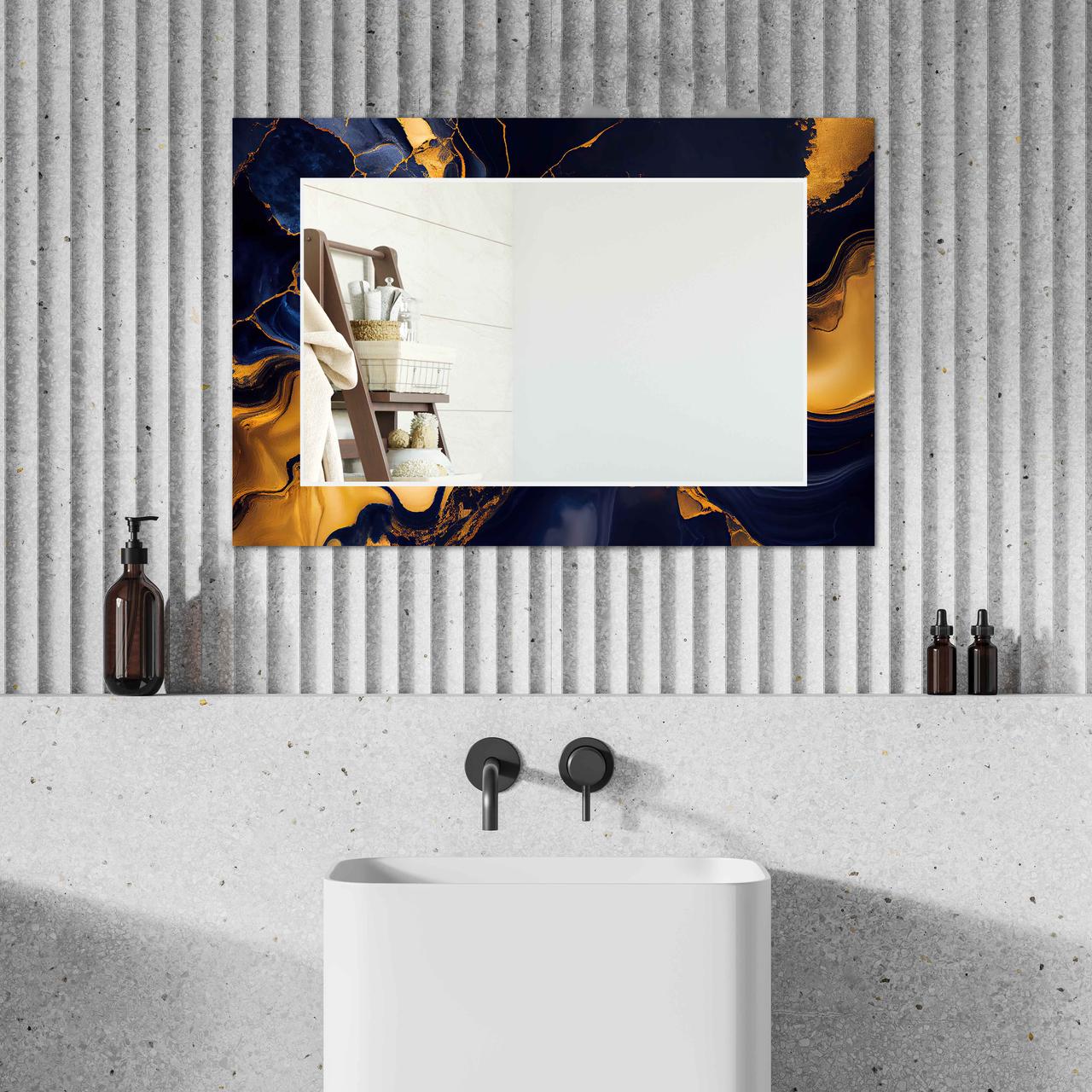 Зеркало на стену NovellaPrint с рисунком мрамора прямоугольное 110х70 см (2016.7)