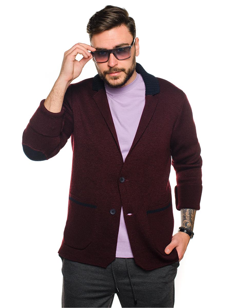 Трикотажний піджак SVTR р. 52 Бордовий (393)