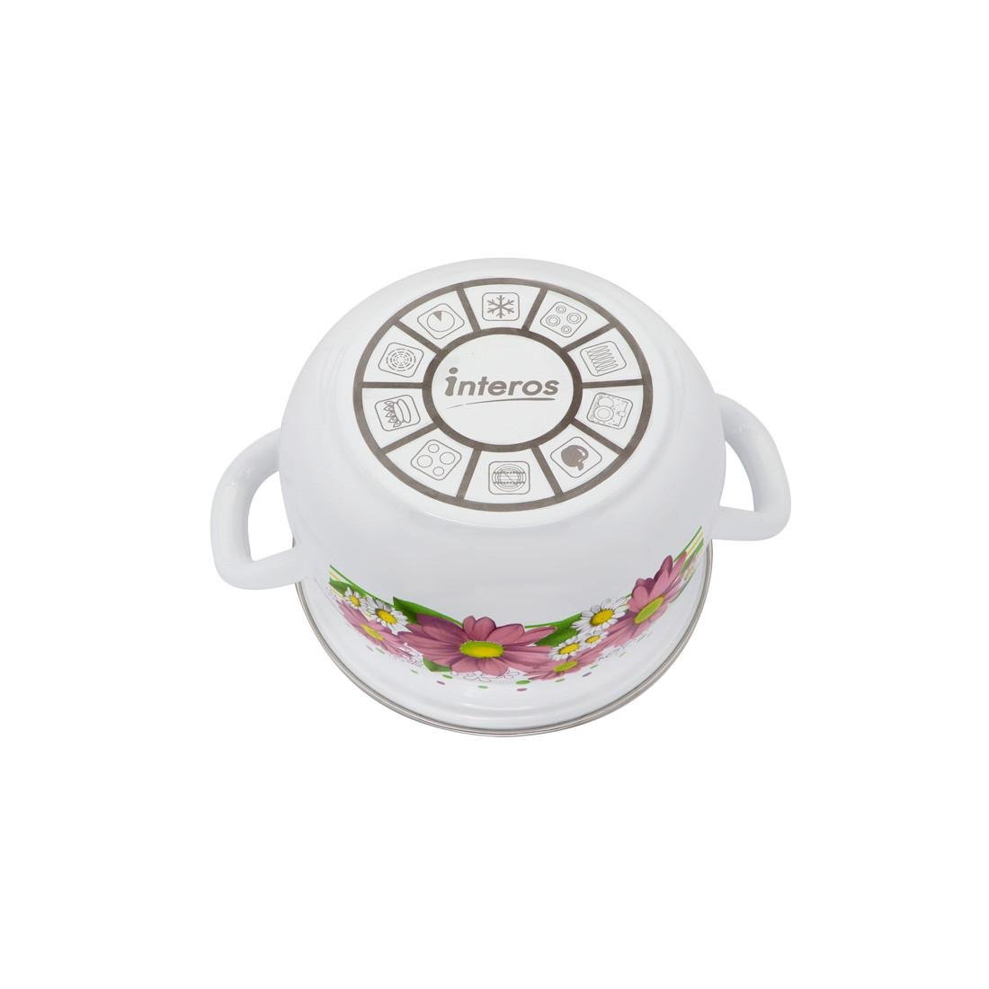 Каструлі емальовані Interos Хризантема 3 шт. - фото 4 Каструлі емальовані Interos Хризантема 3 шт. - фото 4