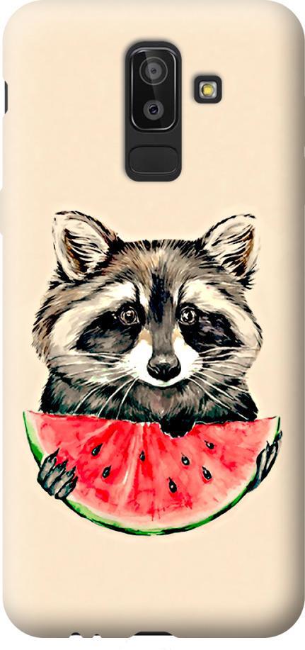 Чехол на Samsung Galaxy J8 2018 Енотик с арбузом (4605b-1511-42517)