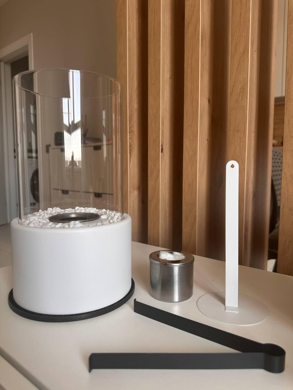 Биокамин круглый ECOTEPLO с премиальным ароматом и биотопливом Белый (842893)