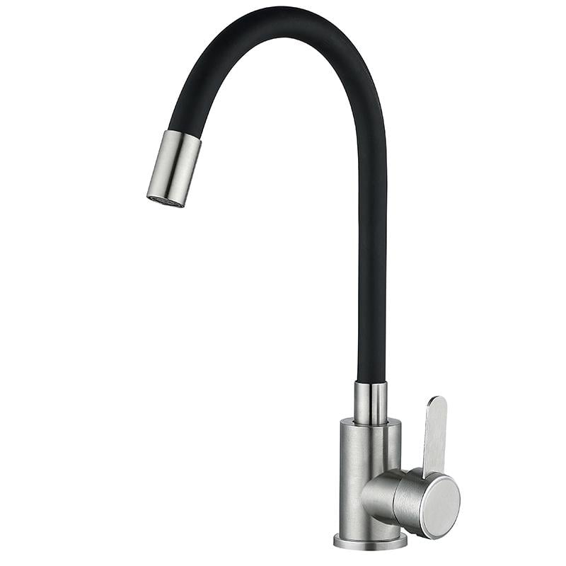 Змішувач для кухні MIXXUS FAN-011 MI6105 з гнучким виливом Чорний (196503)