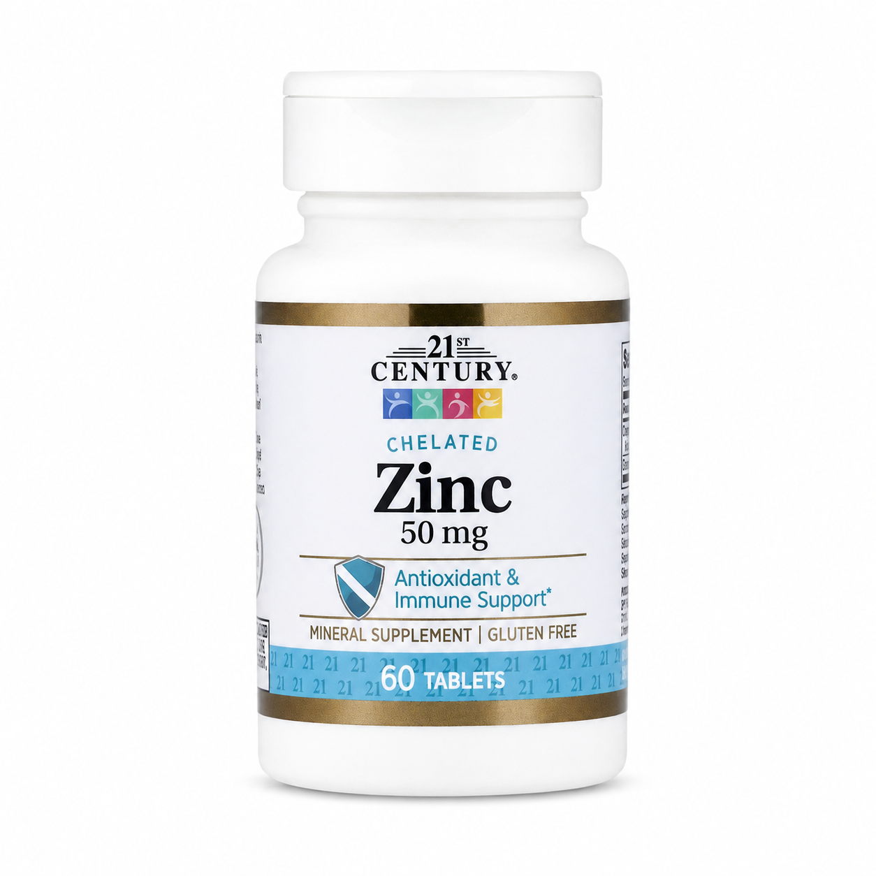 Цинк 21st Century Chelated Zinc 50 мг 60 таблеток для дорослих без глютену та ГМО веганська мінеральна добавка Цинк 21st Century Chelated Zinc 50 мг 60 таблеток для дорослих без глютену та ГМО веганська мінеральна добавка