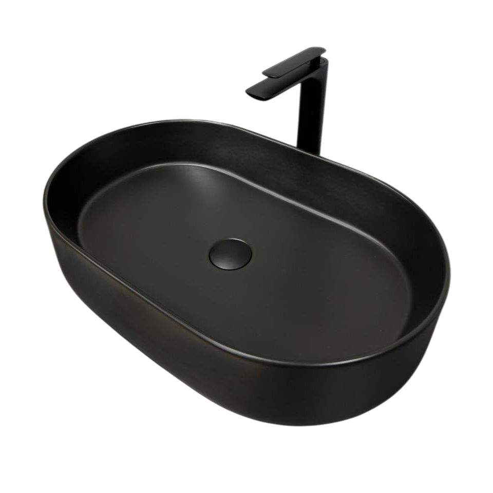 Раковина накладная VBI Verona 60 овальная 370x600 мм Черный матовый (RM-VBI-011303)