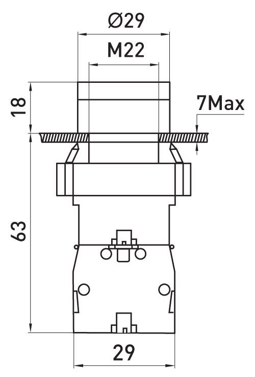 Кнопка управления E.NEXT e.mb.bw3561 1NO 22 мм LED 220V Желтый (p0810104) - фото 2