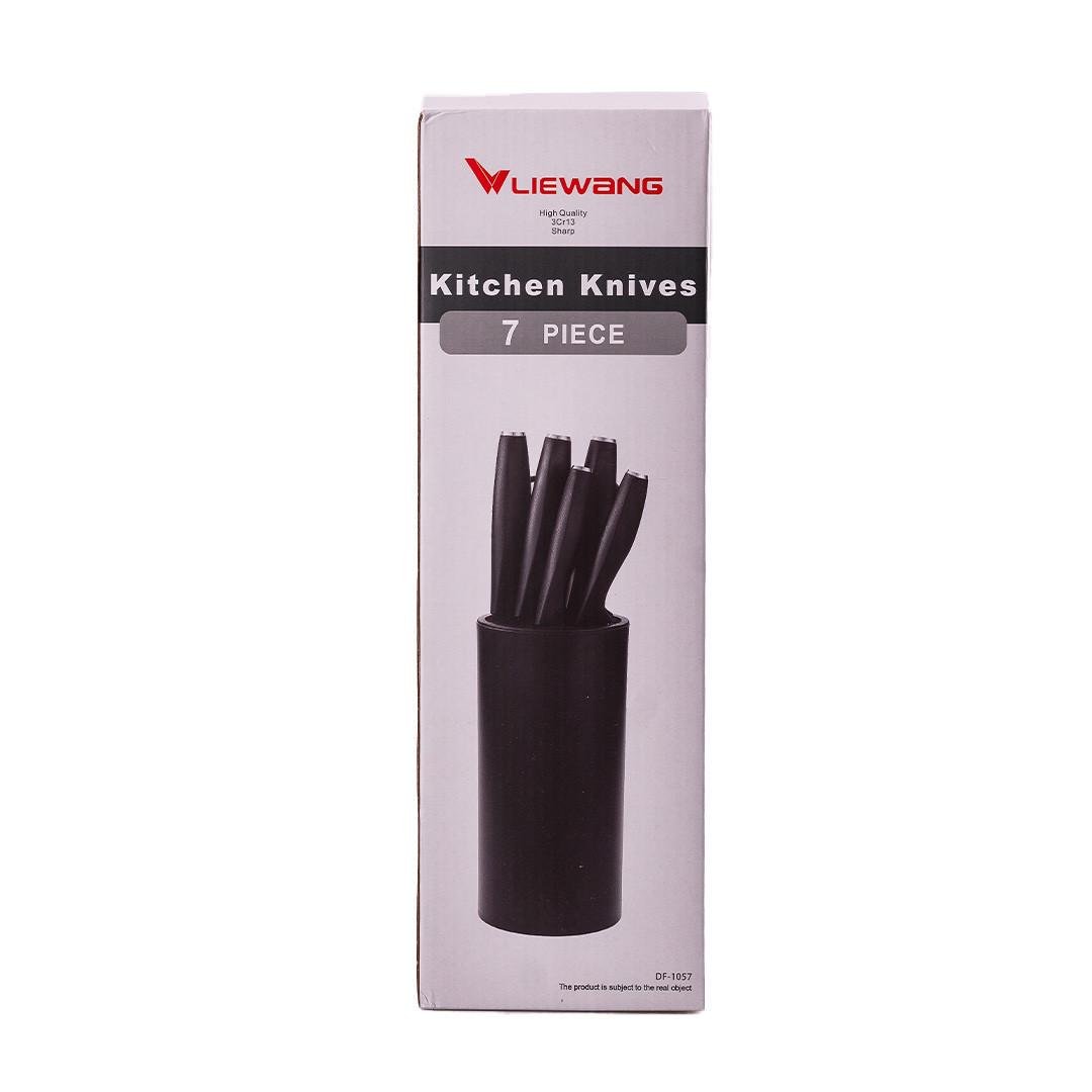 Набір кухонних ножів з підставкою 6 предметів Чорний - фото 4
