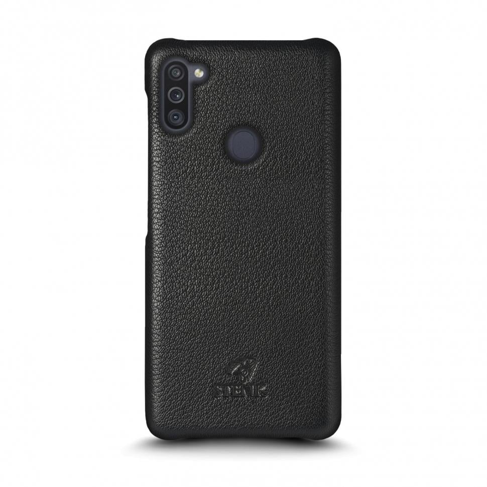 Кожаная накладка Stenk Cover для Samsung Galaxy M11 Черная (69435)