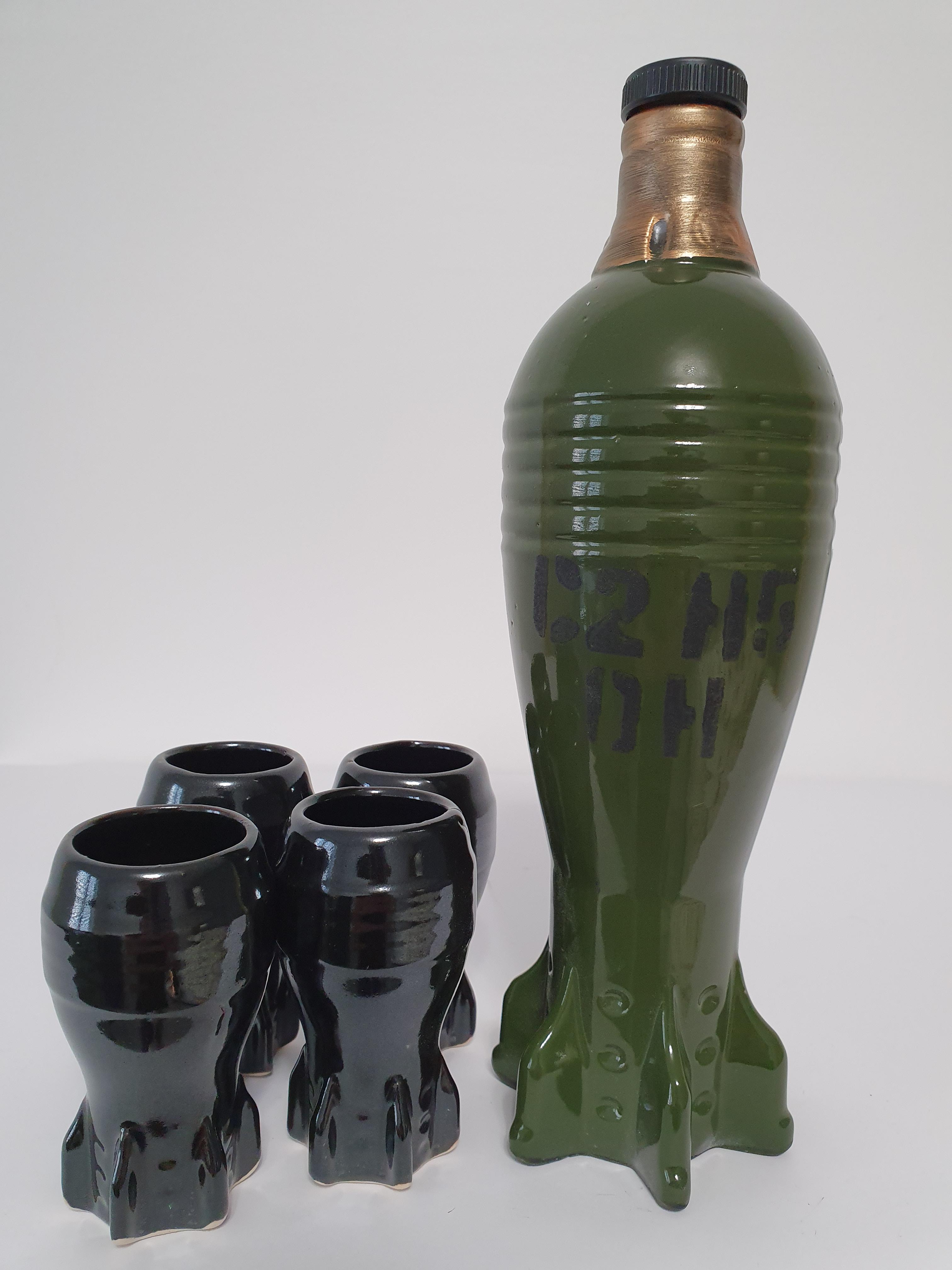 Подарочный набор для алкоголя штоф с рюмками Мина керамика (3250)