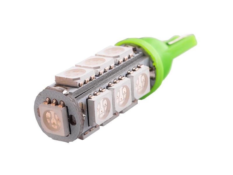 Автолампа светодиодная T10 W5W 12 В SMD5050-13led Зеленый (153)