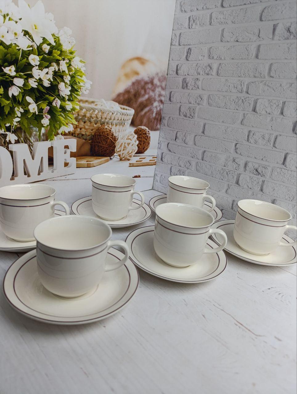 Сервиз чайный SNT Золотая лилия фарфор 250 мл 12 пр. (15105)