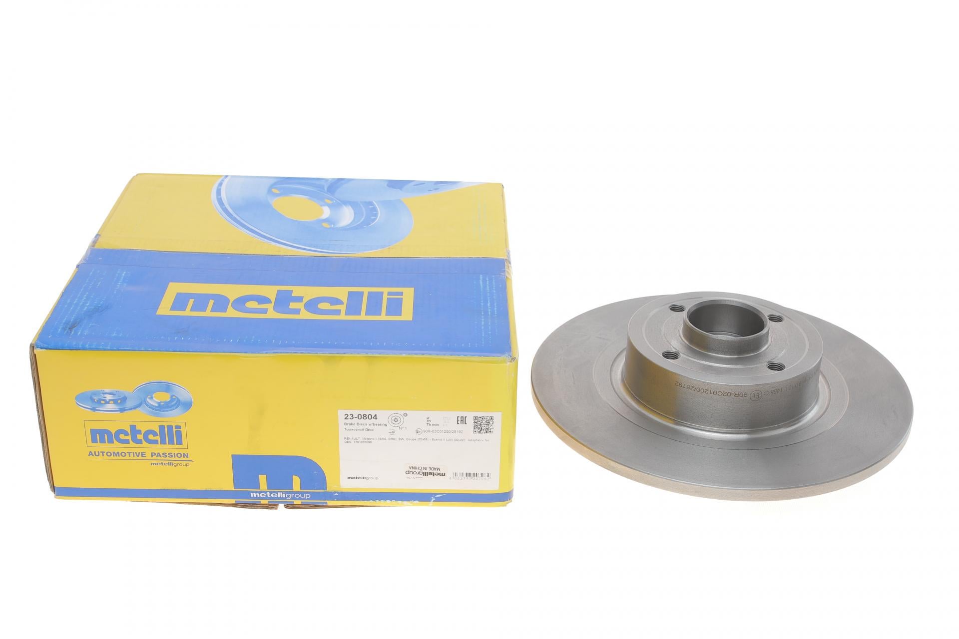 Диск тормозной задний METELLI Renault Scenic II/Megane II 03-10+ABS с подшипником полный 270х10 мм (23-0804 METELLI)