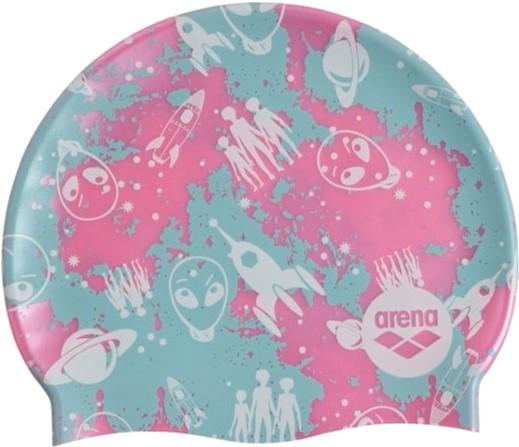 Шапочка для плавания Arena Print JR 94171-226 OSFM Бирюзовый/Розовый