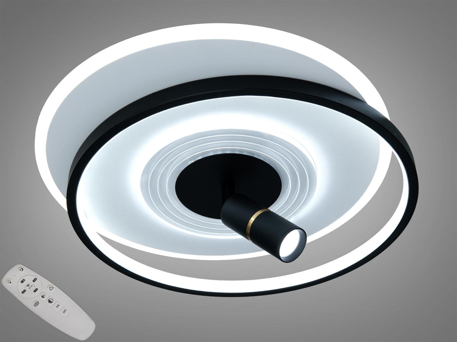 Люстра LED Diasha диммер/пульт/64Вт Белый/Черный (5531WH/BK dimmer)