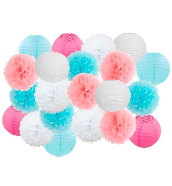 Праздничный декор 21 шт. Blue/Pink (52287)