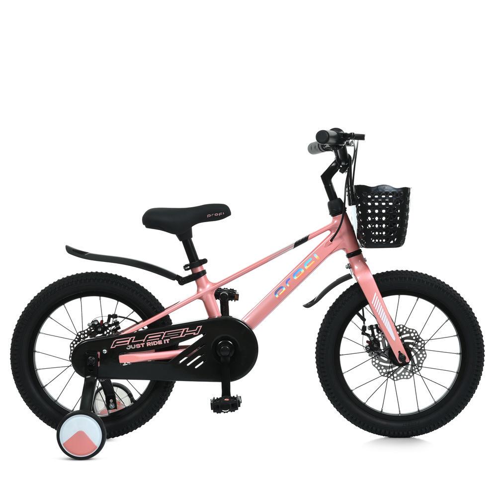 Дитячий велосипед PROF1 Flash 18" магнієвий з кошиком Рожевий - фото 2 Дитячий велосипед PROF1 Flash 18" магнієвий з кошиком Рожевий - фото 2