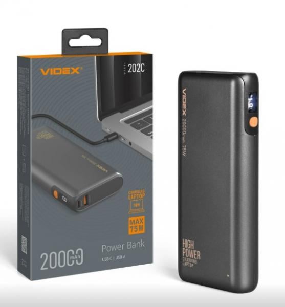 Повербанк Videx VPB-202C 20000 mAh Black (VPB-202C-G)