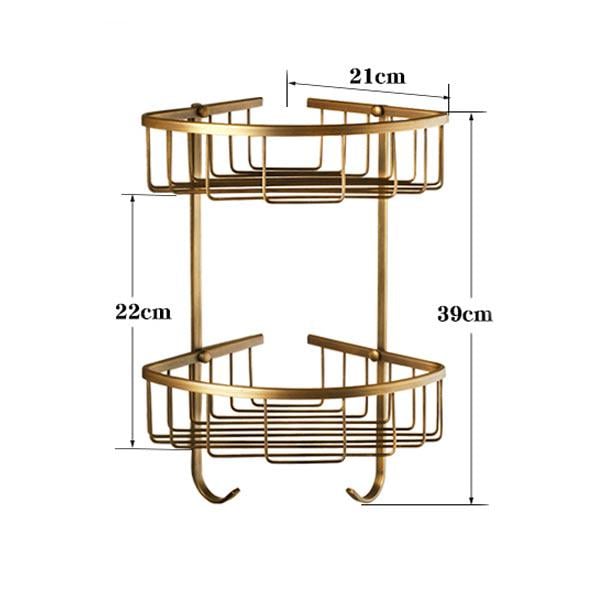 Полка угловая двухъярусная с крючками Art Design DECO DB039 Бронзовый - фото 4