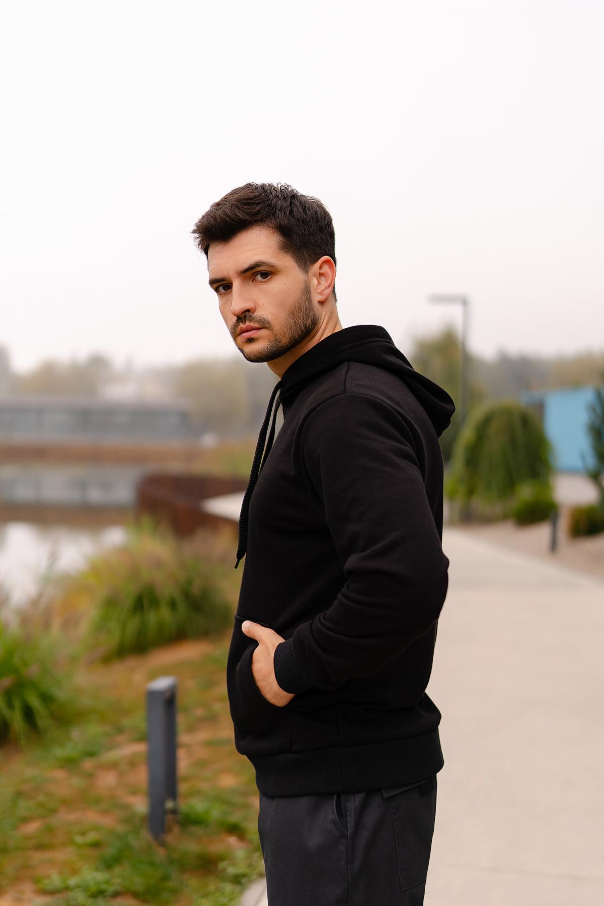 Худи мужское Explore с капюшоном S Черный (1334985813) - фото 2 Худи мужское Explore с капюшоном S Черный (1334985813) - фото 2