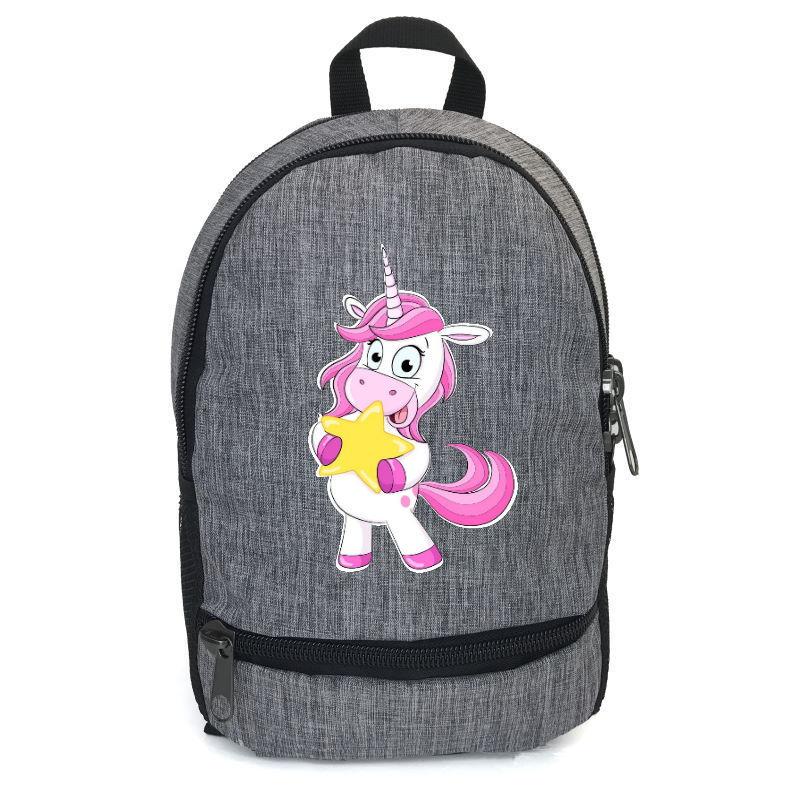 Школьный рюкзак детский Cappuccino Toys EDN-0021 с принтом Unicorn 12,5 л Серый (1369989221)