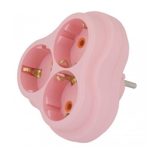 Трійник Nilson з заземленням Рожевий (40520101)