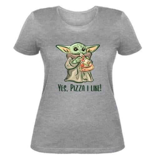 Футболка женская Yoda and pizza 2XL Серый (4121107-4-105032-XXL)