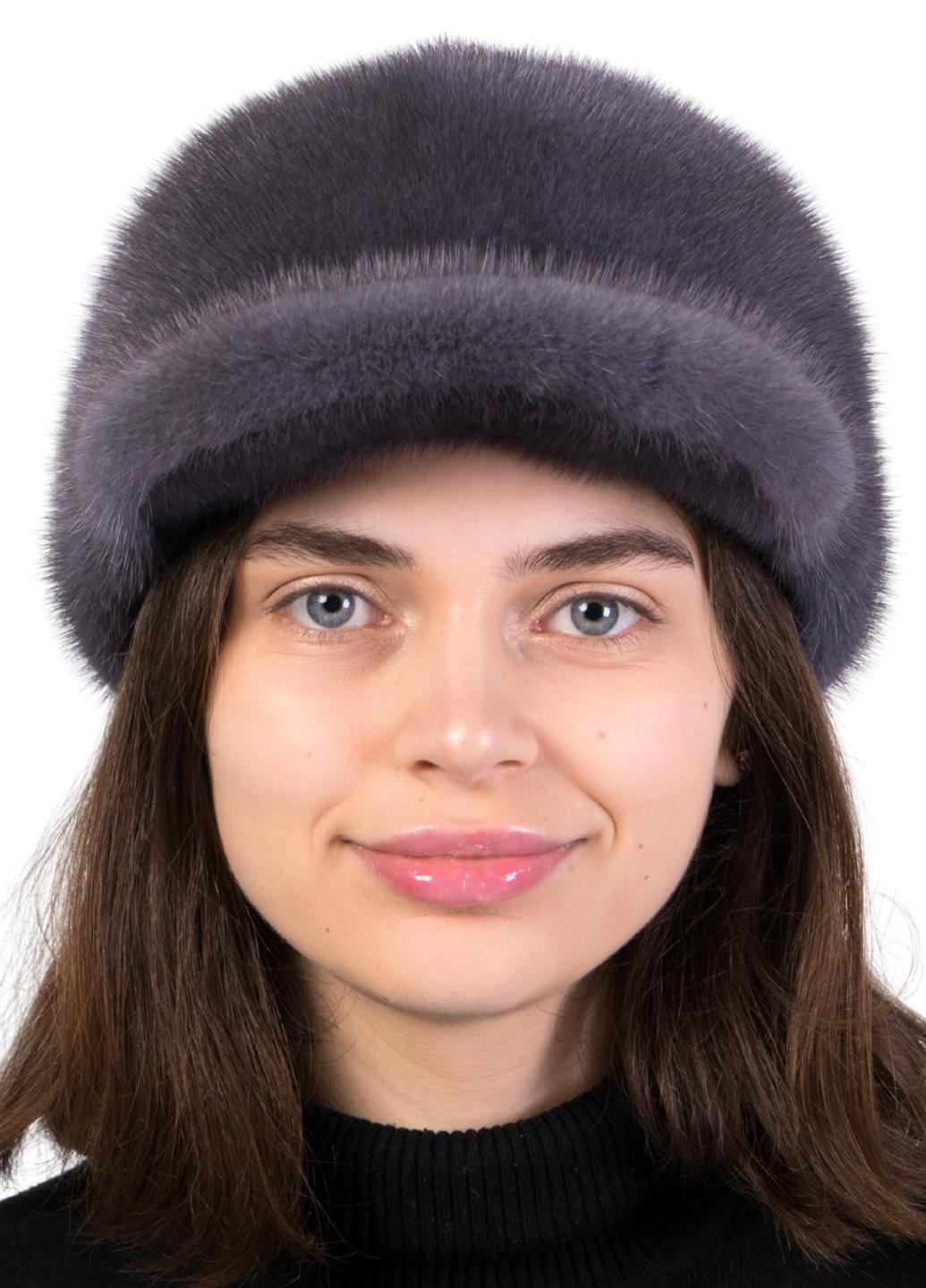 Кепка женская Меховой стиль Бейсболка из натурального цельного меха норки Ирис (072/C)