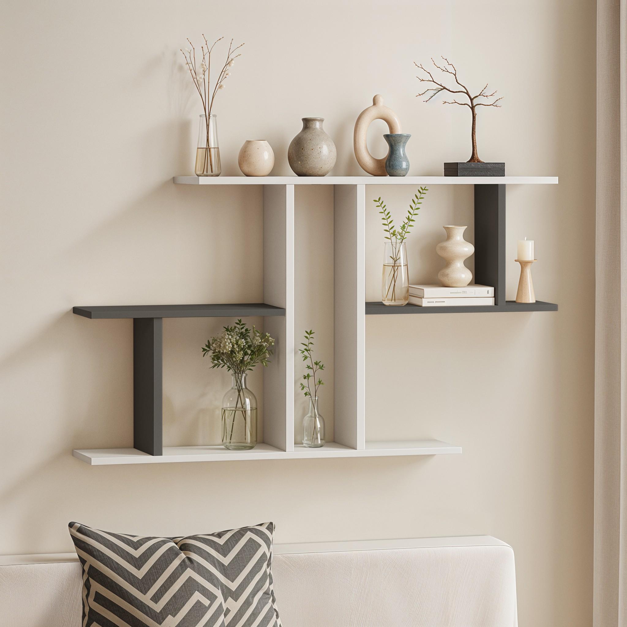 Полка навесная FT-8 1048х180х600 мм Белый/Антрацит - фото 1