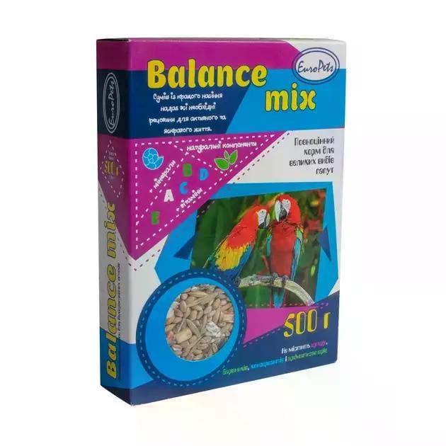 Корм для крупных попугаев Баланс-микс сбалансированная зерновая смесь 500 г