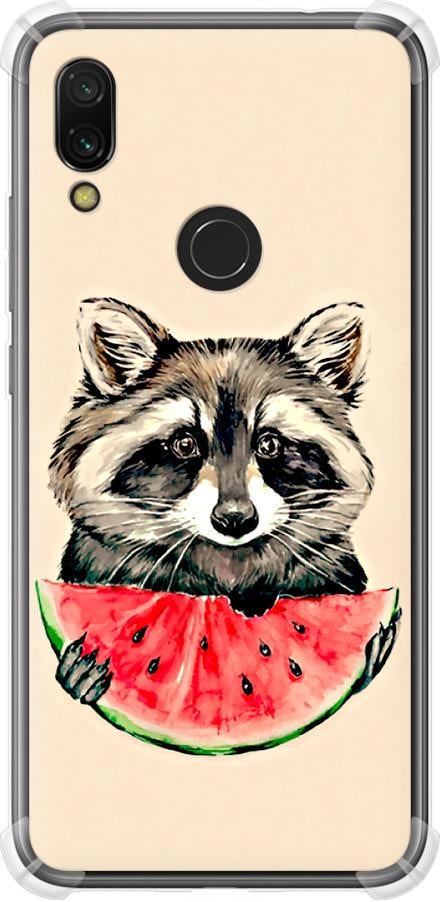 Чехол на Xiaomi Redmi 7 Енотик с арбузом (4605sp-1669-42517)